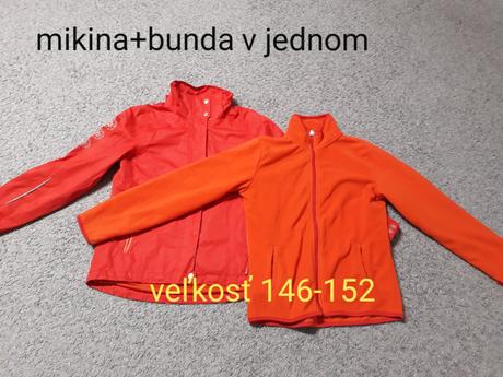 Dievčenská prechodná vetrovka + mikina  146-152, tcm,152