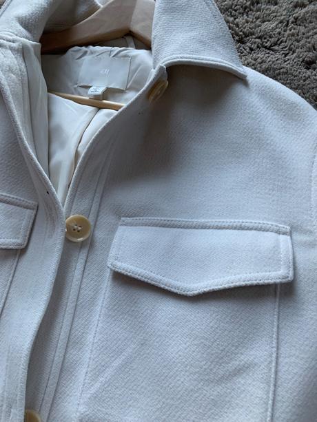 Oversize kremovy kabatik, h&m,xs