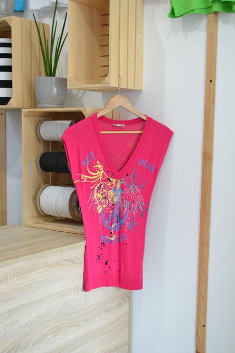 Ružové tričko s flitrami s, s