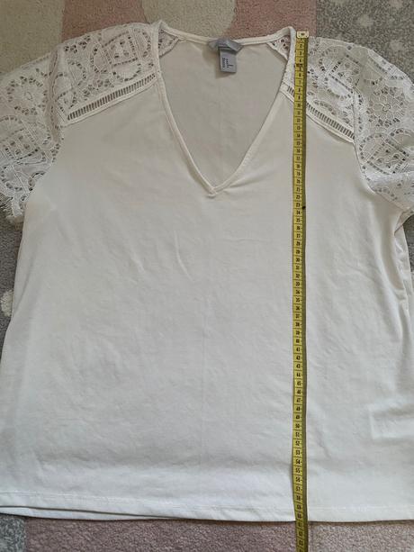 Elegantné tričko s krajkou, h&m,m