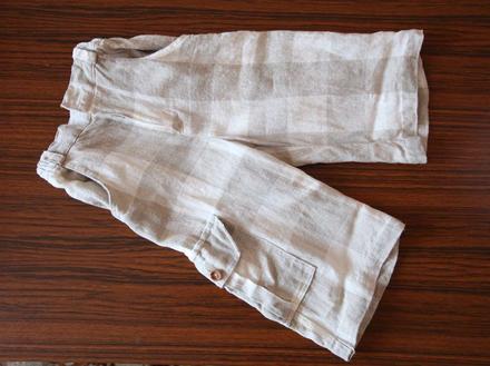 Plátenné káro nohavice, 104