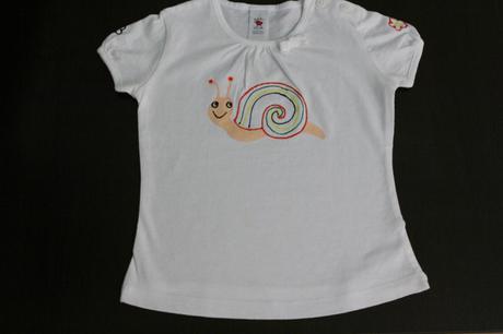 Jemné tričko s ručne maľovaným obrázkom, nenosené, c&a,80