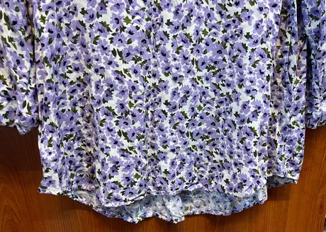 Fialová kvetovaná blúzka, xl/42, gate,xl