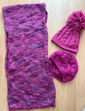 Zimný komplet - čiapka, šál, baretka, m