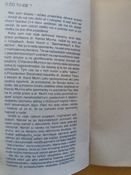 Murín spomienky a svedectvo,