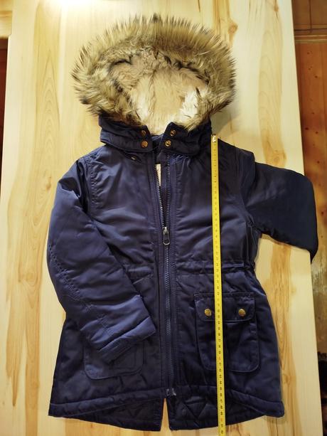 Tmavomodrá zimná bunda, h&m,116