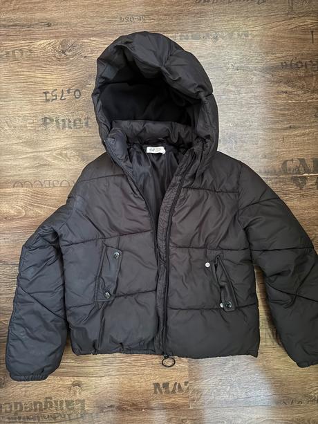 Čierna prešívaná bunda h&m 10-11r., h&m,146