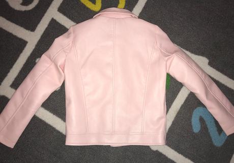 Koženková bunda bledoružová v.122/128, sinsay,122