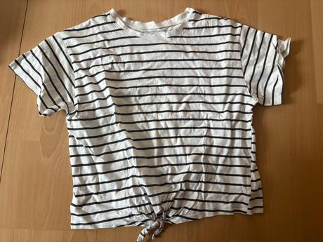 Tričko crop pásik vel.12-13 rokov, h&m,158