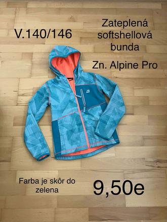 Zateplená softshellová bunda, alpine pro,140
