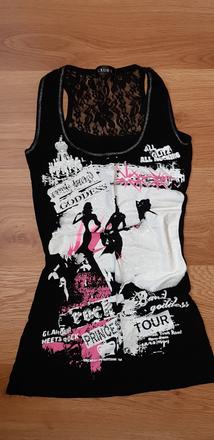 Rockový top s čipkou, s