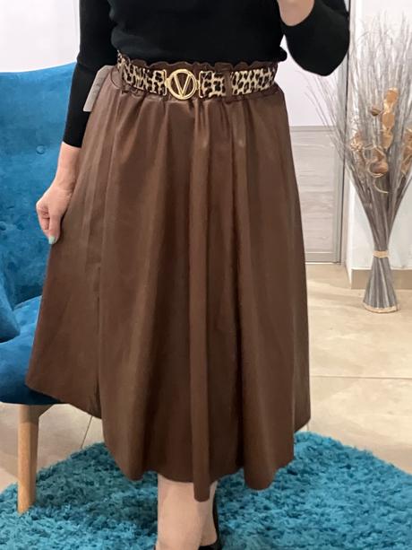 Dámska koženková sukňa hnedá, l / m / s / xl
