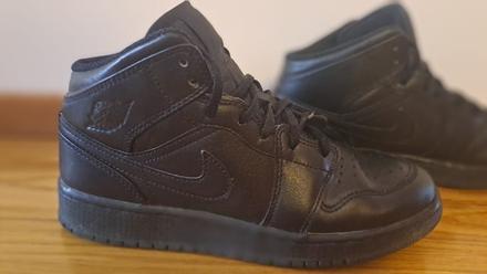 Nike air jordan 1 mid (triple black), air jordan,38