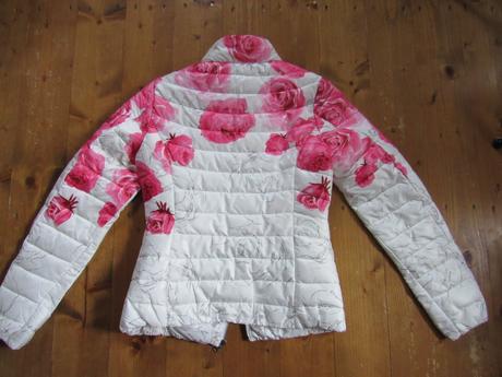 Prechodná bundička s ružami, denim,m