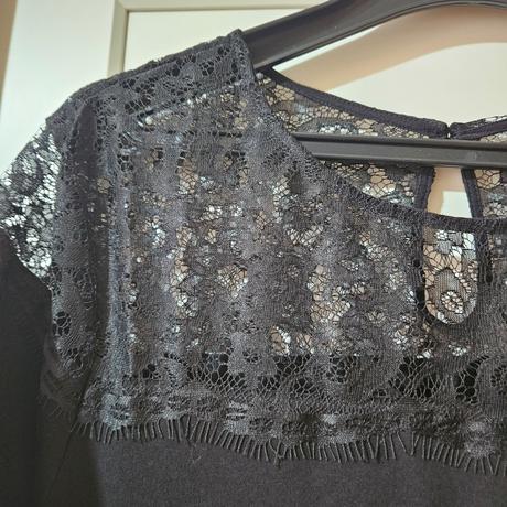 Čierne tričko s čipkou l, h&m,l