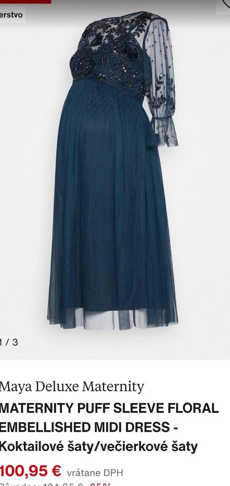 Spoločenské tehotenské šaty maternity deluxe, m