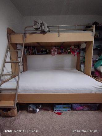 Poschodová posteľ 140x200 a 90x200, šírka (cm): 90,dĺžka (cm): 200