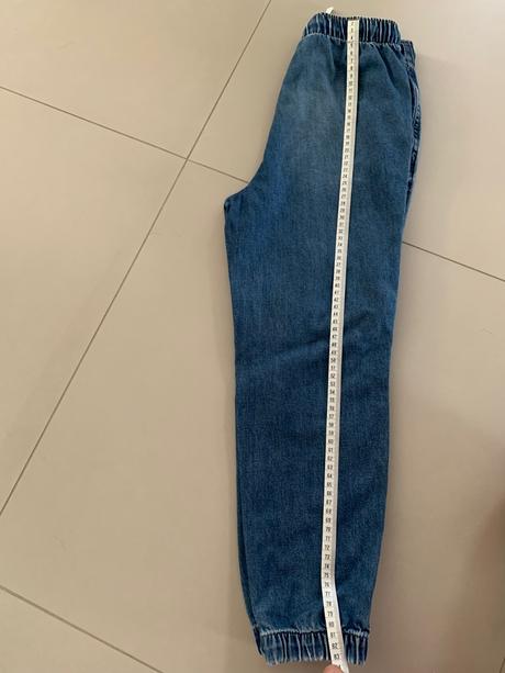 Tenšie nohavice z rifloviny, h&m,140