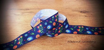 Rypsová stuha 25 mm - folk, 