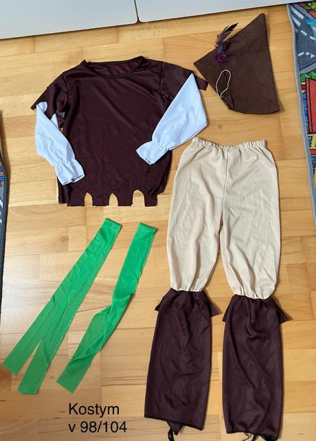 Kostým lesný škriatok/ robin hood, v 98/104, 
