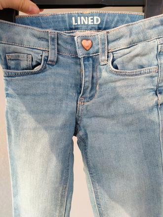 Rifle bledomodré podšité slim fit, h&m,92