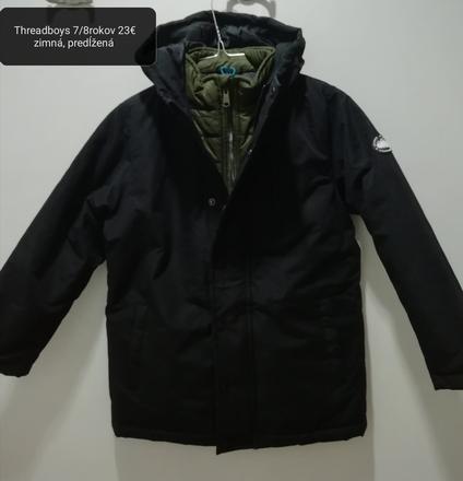 Zimná bunda so všitým golierom, 128