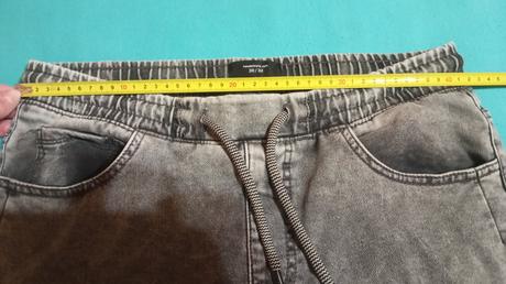 Riflové nohavice šedé, s