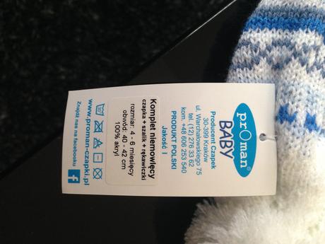 Súprava čiapka, rukavice, šál, baby,68