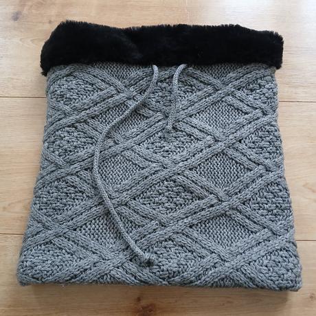 Pletený šál/tunel s kožušinkou, tchibo