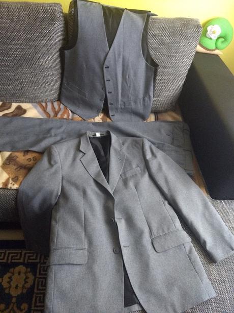 Pansky oblek čierny a sivy, 48