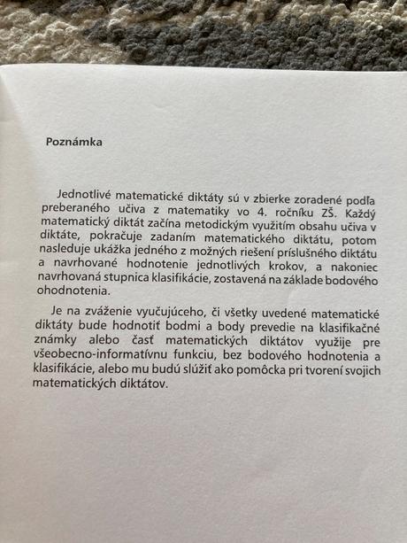 Zbierka matematických diktátov pre 4. ročník zš,