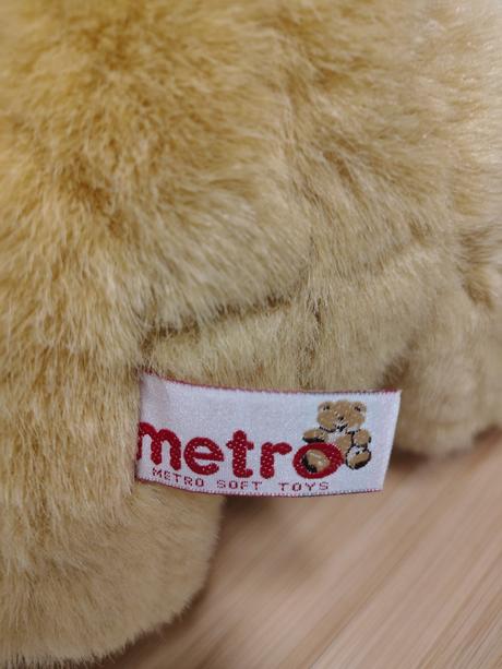 Plyšový hnedý medveď s mašlou, metro, 24 cm, 