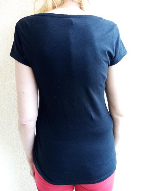 Čierne krátkorukávkové tričko s flitrovými nápismi, new yorker,m