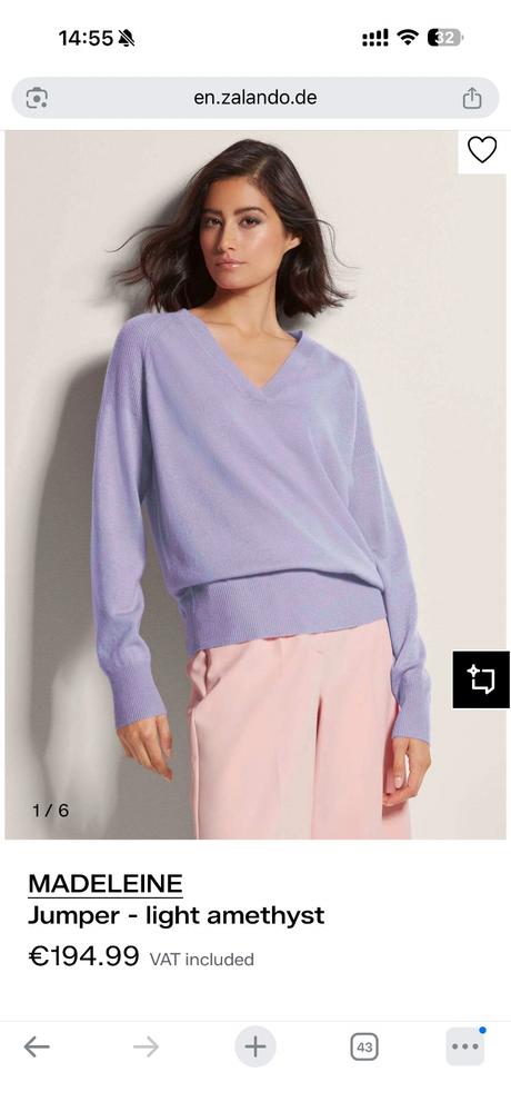 Fialový sveter zo zmesi hodvábu, bavlny a kašmíru, l