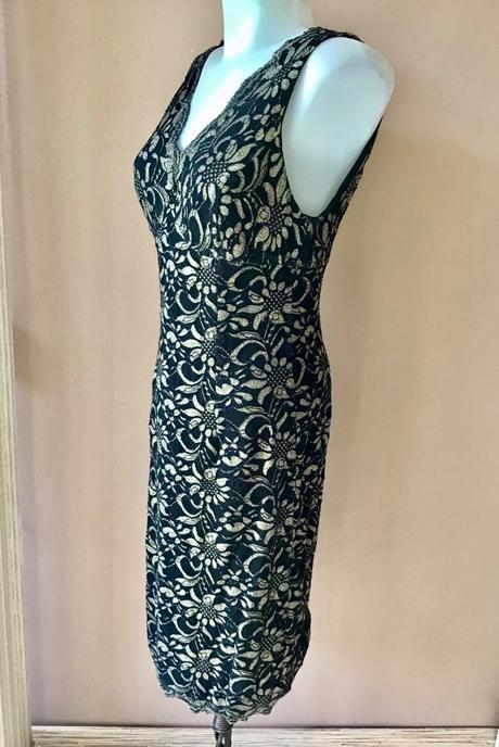 Čierno zlate šaty peacocks, 40