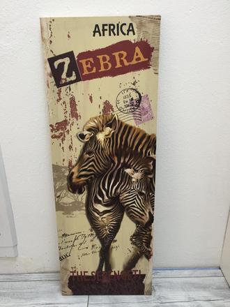 Obraz zebry 25 x 65 cm nový, 