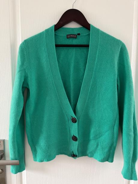 Kašmírový kardigan morskej modrej farby, m