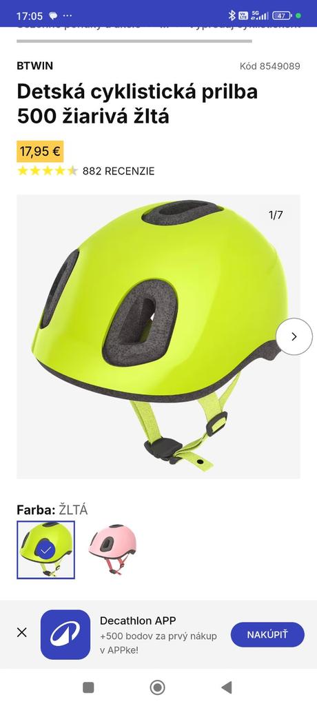 Detská cyklistická prilba 44-49cm, xs