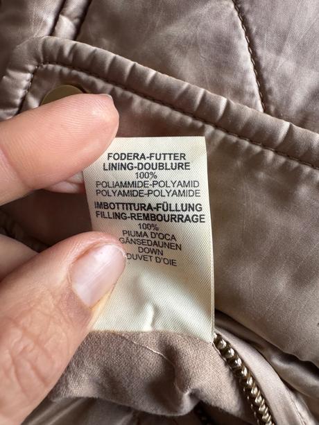 Fay luxusná bunda s kačacim perím v zlatej farbe m, m