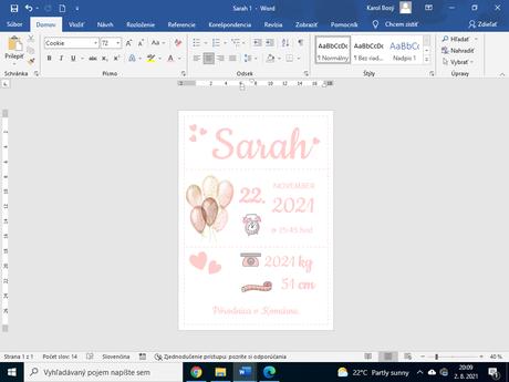 Na pamiatku ku krstu, k narodeninám, 