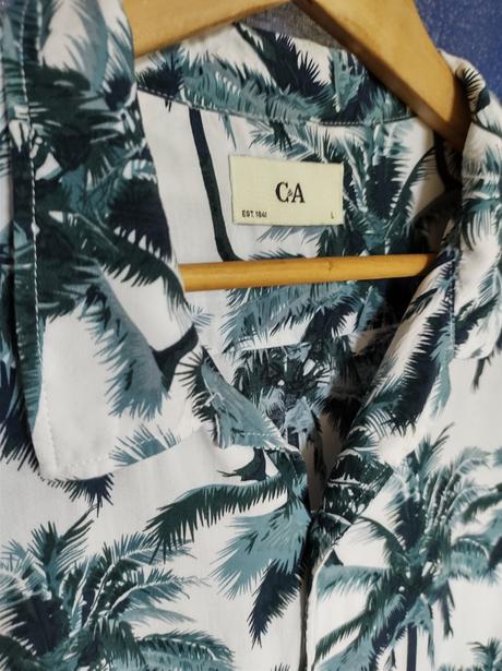 Hawaï košeľa - azúrové palmy, c&a,l