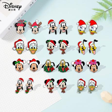 Náušnice minnie/mickey vianoce, 