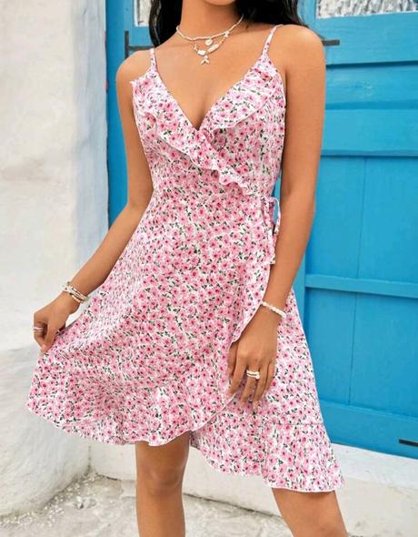 Nové letné kvetinové šaty na ramienka, 36 / s