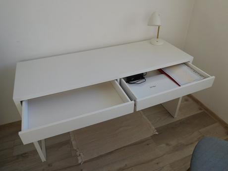 Stol písací biely  142 x 50 cm + stolička pevná,, 