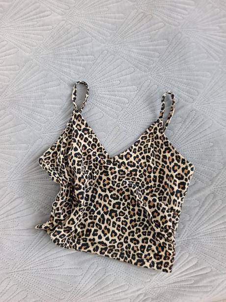 Leopardí top na ramienka, xs
