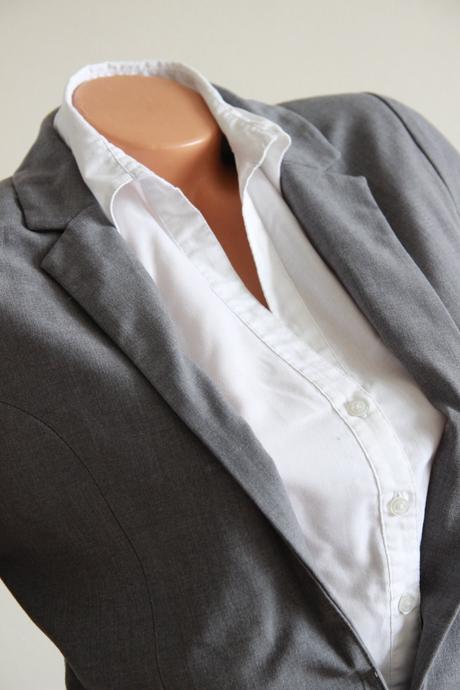 Šedé elegantné sako, h&m s, h&m,s