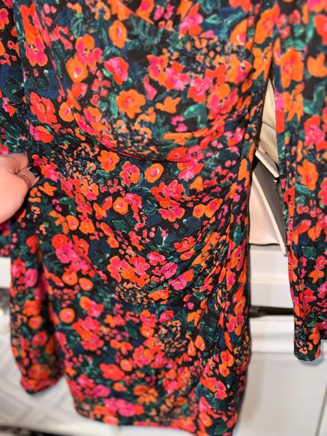 Kvetovane šaty mini s dlhym rukavom pull&bear, pull&bear,m