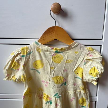 Ružové citrónové bavlnené šaty, 98, 98