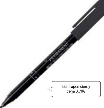 Permanentný popisovač centropen na plastové obálky,