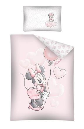 Obliečky do postieľky minnie srdiečka ružová, šírka (cm): 100,dĺžka (cm): 130
